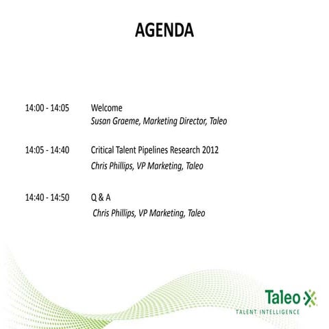 Critical Talent Pipelines Web Seminar 