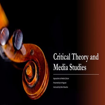 Critical Theory and Media Studies