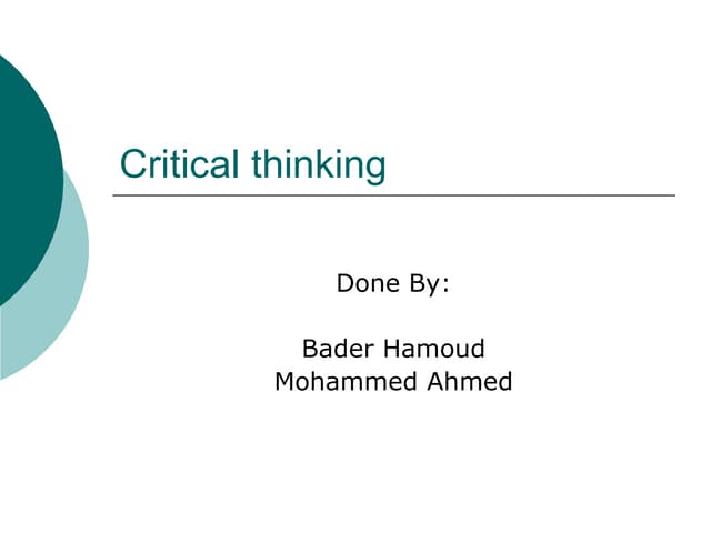 Critical Thinking