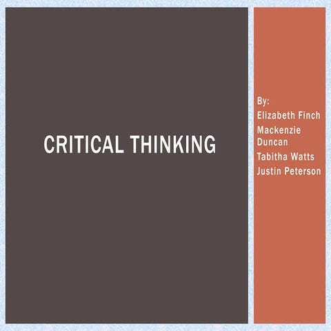 Critical thinking in the 21st century