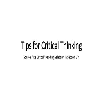 Critical thinking rg