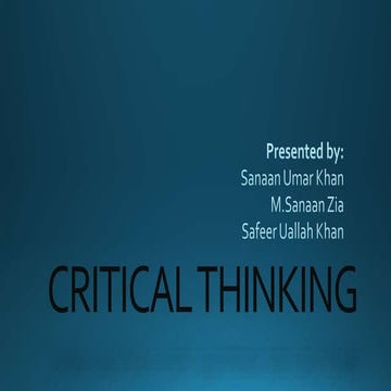 Critical thinking