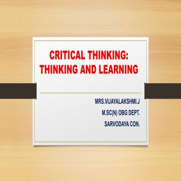 Critical thinking
