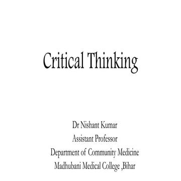 Critical t hinking
