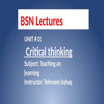critical thinking -  nursing students - Copy - Copy.pptx