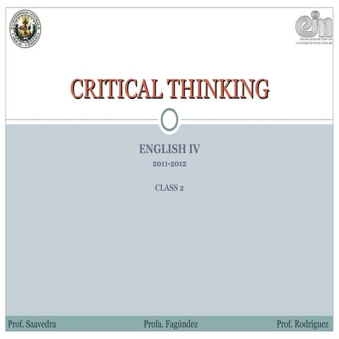 Critical thinking - Second class