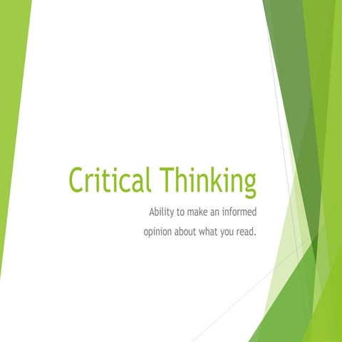 Critical thinking 2
