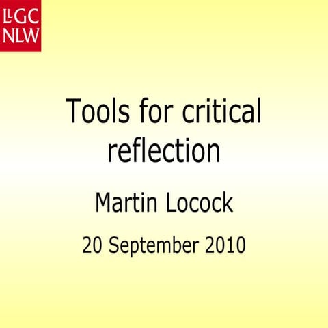 Tools for critical reflection