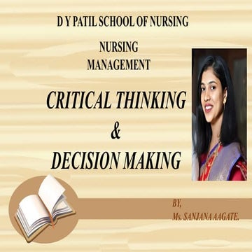 Decision Making and Critical Thinking | PPT