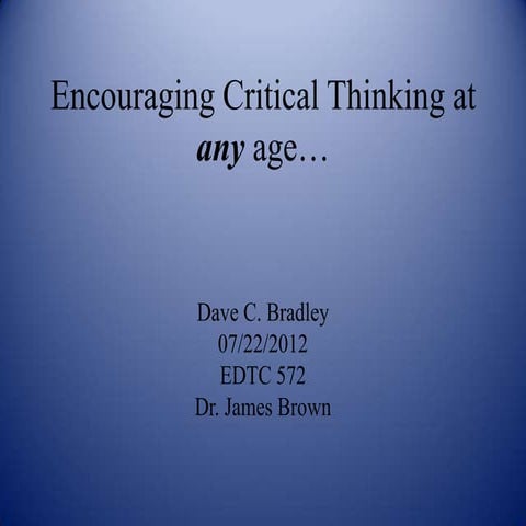 Criticalthinking d bradley