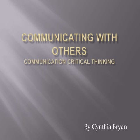 Communicating with Others