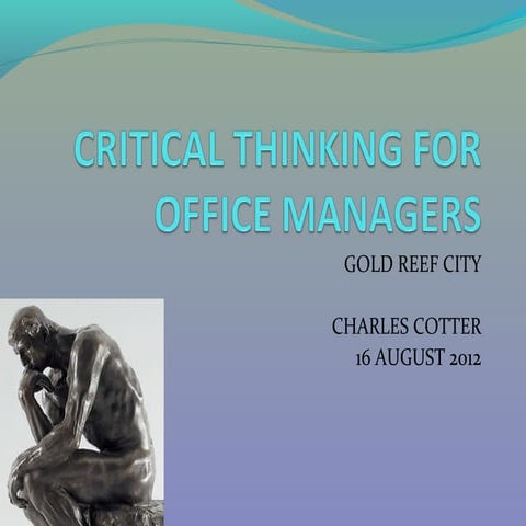 Critical thinking for office managers
