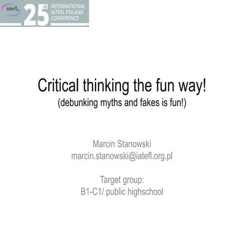 Critical Thinking IATEFL pl 2016