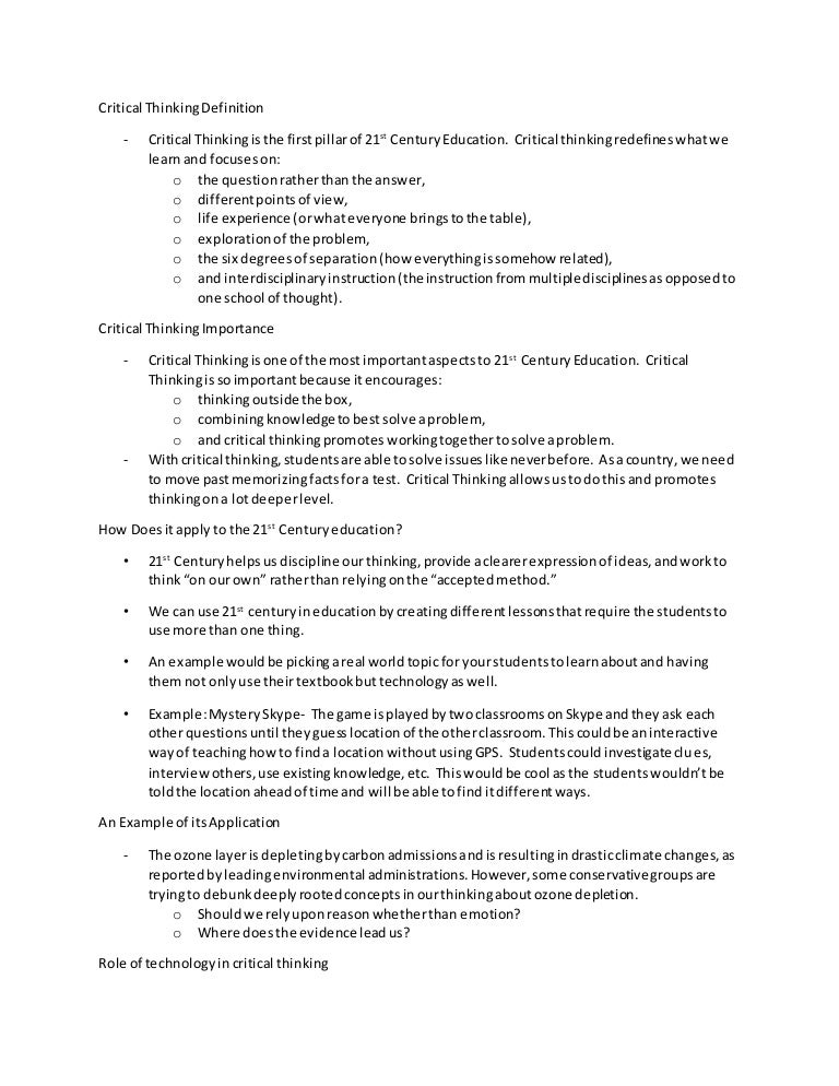 Critical thinking narrative picture