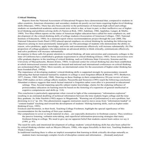 Critical thinking paper 2