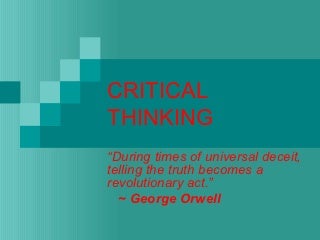 Critical thinking curriculum design