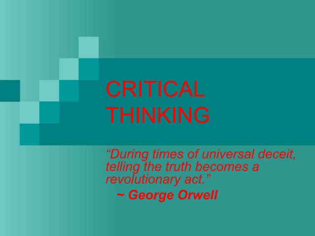 Critical thinking powerpoint