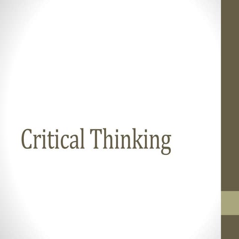 Intro to Critical Thinking 