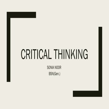 critical thinking presentation in nursing