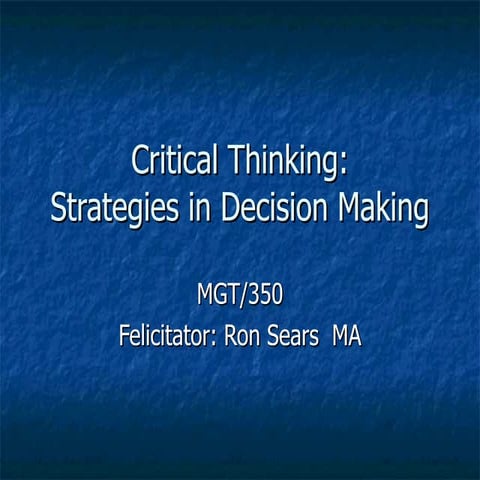 Critical Thinking Ppt Week 1