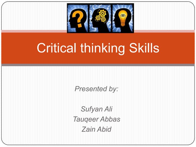 Critical thinking skills ppt
