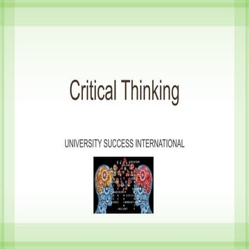 Critical thinking university success international