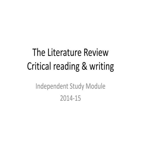 Critical writing 