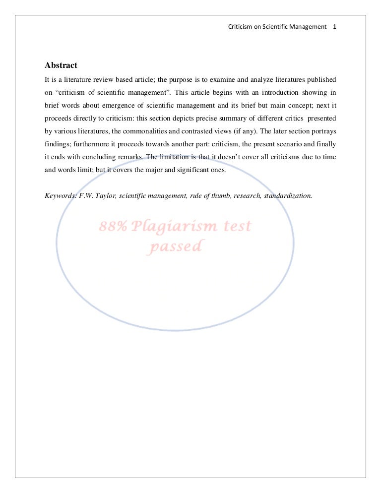 Critique paper quantitative research