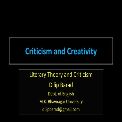 Criticism Vs Creativity