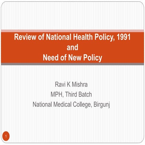 Critics of national health policy 1991