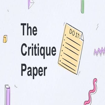 critique paper template for reporting presentation