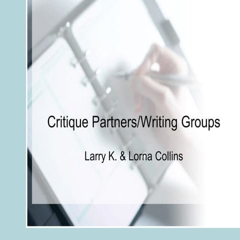 Critique partners writing-groups