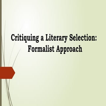 Cccccccccccccccccccccccritiquing a Literary Selection.pptx