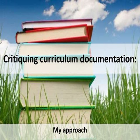 An approach to critiquing curriculum documentation 
