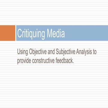 Critiquing Media