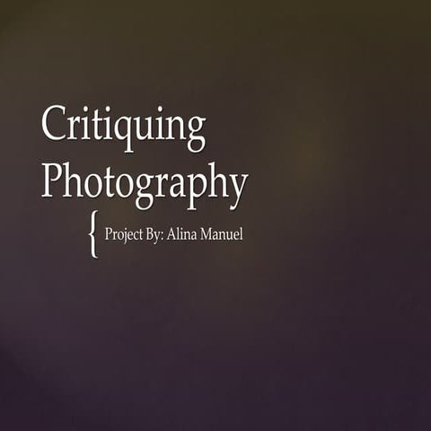 Critquing photography