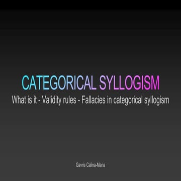 Critical thinking categorical syllogism pptx