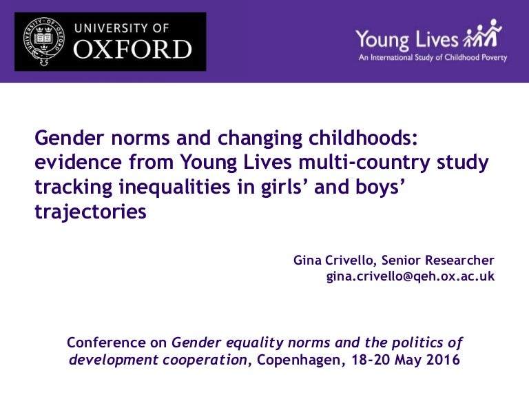 Gender norms and changing childhoods