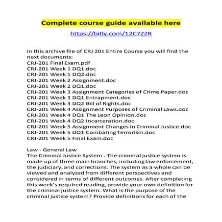 CRJ 501 Entire Course NEW | DOCX