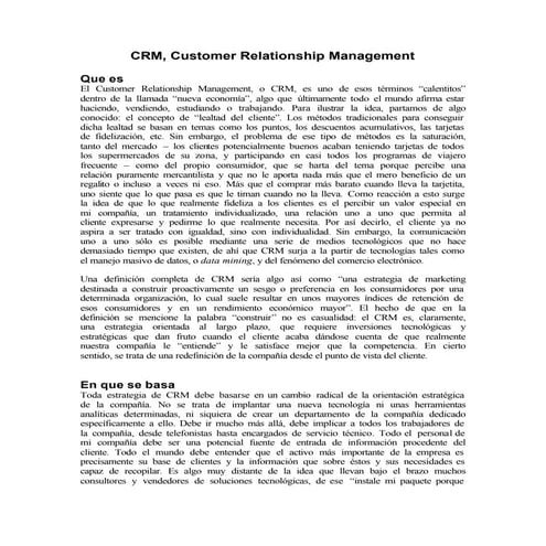 CRM, Customer Relationship Management