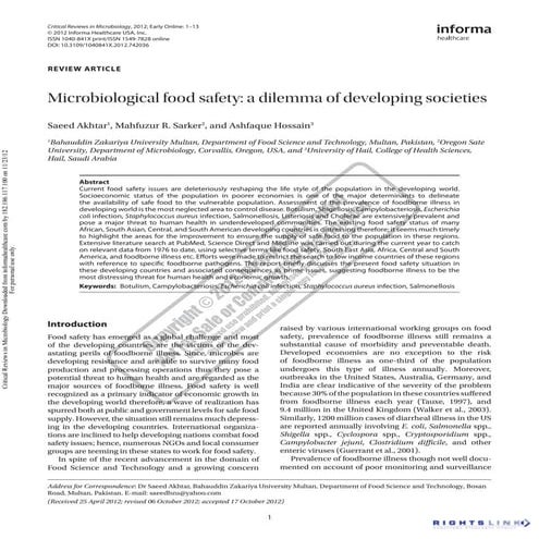 Micro Biology Food Safety