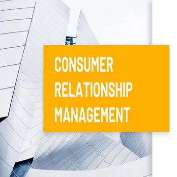 Consumer Relationship Management (CRM)