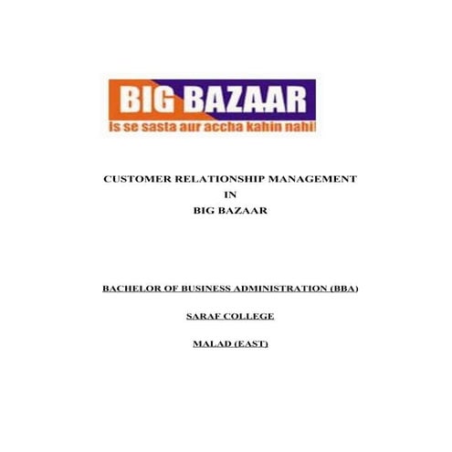 Crm  big bazar
