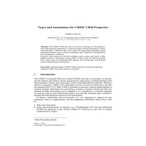 Types and Annotations for CIDOC CRM Properties