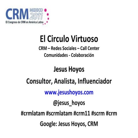 El Circulo Virtuoso - Social Media, CRM, 