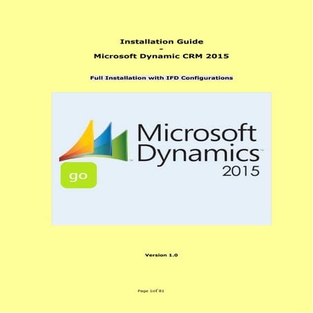 MSD CRM 2015 Installation Guide