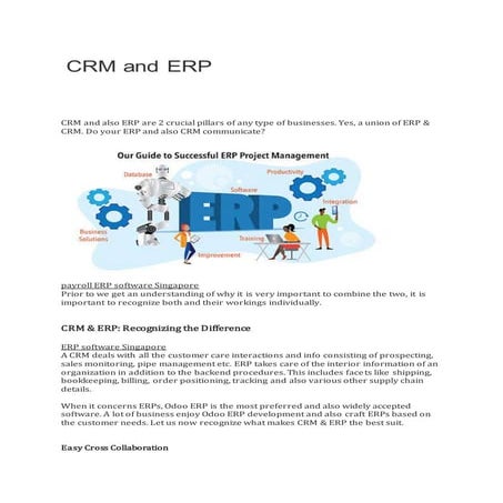 Crm and erp