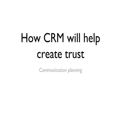CRM And Trust