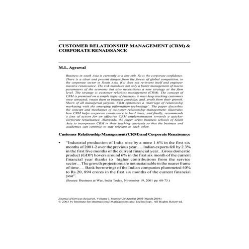 Customer relationship management (CRM) 