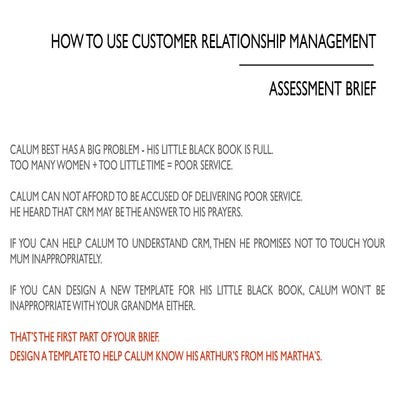 Crm assessment notes